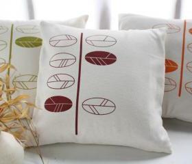 Decorative Pillow Covers with hand printed leaves -20'x20'