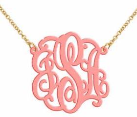 Monogram Acrylic Necklace