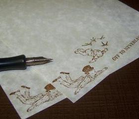 Off to Neverland - Lovely Parchment Paper - Stationery Set - 30 Sheets - 30 Self Sealing Envelopes
