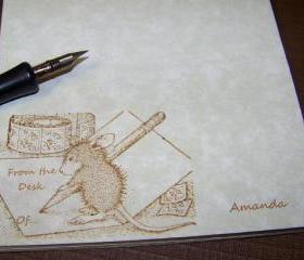 So Sweet Stationery - Personalized - Vintage Inspired - House Mouse - Notepad - 40 Sheets - Great for Teachers Too