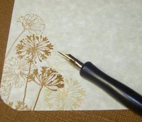 Floral Dandelion - Two Tone - Eco - Eco Friendly - Stationery Set - 30 Parchment Sheets - 30 Self Sealing Envelopes