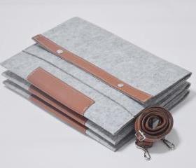 Macbook pro 13 Macbook Sleeve Case brief Wool Felt Custom Made Felt Case Sleeve Cover Bag With Strap for Macbook