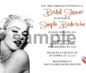 Bridal Shower Monroe Invitation( Digital File ) 