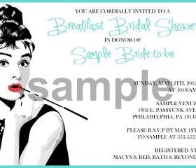 Bridal Shower Hepburn Invitation( Digital File ) 
