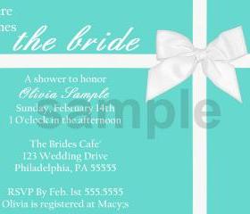 Bridal Shower Tiffany Invitation( Digital File ) 