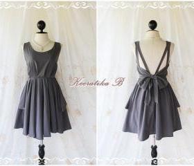 A Party - V Shape Style - Prom Party Cocktail Bridesmaid Dinner Wedding Night Dress Dark Charcoal Gray Sweet Gorgeous Glamorous Dress