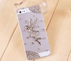 Cute angel rhinestone iphone 5 case