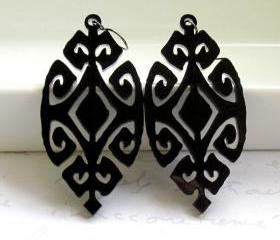 Black Ethnic Design Earrings