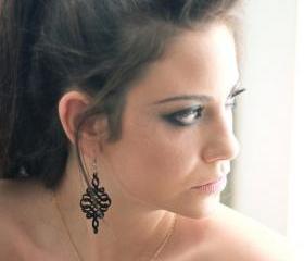 Black Spiral Earrings