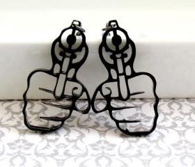 Hand With a Gun Earrings