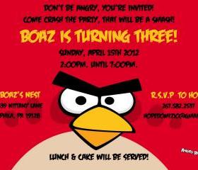 Angry Bird Birthday Invitation 6 options ( Digital File ) 