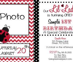 Little Lady Chevron Birthday Invitation ( Digital File ) 