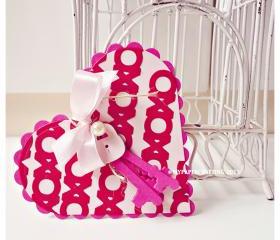 XOXO in Heart card with Key & lock 