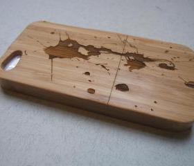 Iphone 5 case - wooden cases bamboo, cherry and walnut wood - Paint splash 