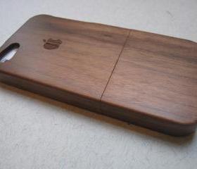 Iphone 5 case - wooden cases bamboo, cherry and walnut wood - Apple logo