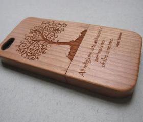 Iphone 5 case - wooden cases bamboo, cherry and walnut wood - Tree - laser-engraved