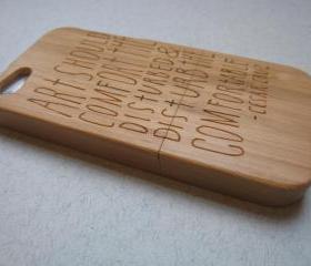 Iphone 5 case - wooden cases bamboo, cherry and walnut wood - Art should disturb - laser- engraved