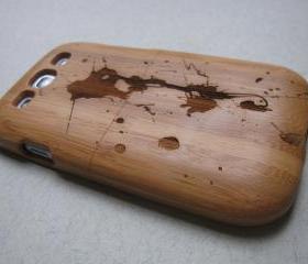 Samsung Galaxy S3 case - wooden cases walnut / cherry or bamboo - Paint splash