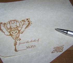 Signature Owl - Personalized - Stationery Set - 30 Sheet - 30 Personalized Envelopes