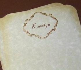 Elegant Handmade Vintage Style Personalized Stationery Set