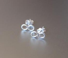 Sterling Silver Infinity Post Earrings, Silver Infinity Studs, Silver Infinity Post
