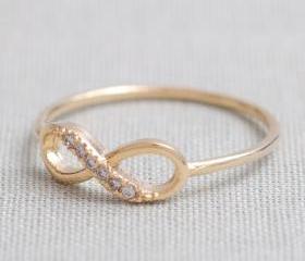 US 7 Size-delicate Infinity ring in Gold