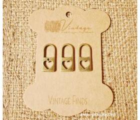 Heart Lock Pendent Brass Charm Metal 