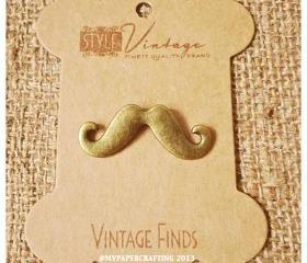 Moustache Brass Charm Metal 
