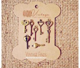 Mixed Key Brass Charm Metal Set 2