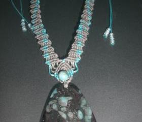 Blue Coral Fossil Necklace