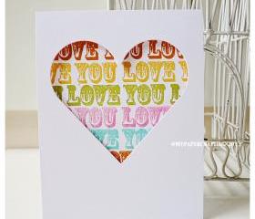 Love you handmade card for sale 