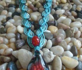 Hand Blown Glass Pendant Necklace