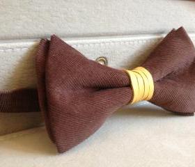 Brown Corduroy with Mustard Yellow Leather