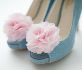SALE-Chiffon flower shoe clips for bridal wedding
