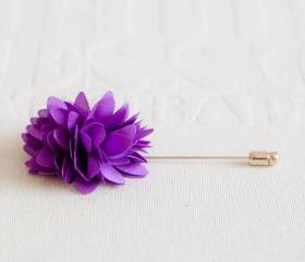 KAYLA-Purple Men's flower Boutonniere / Buttonhole for wedding,Lapel pin,tie pin