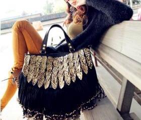  Vintage Leopard Tassel Bag&Handbag