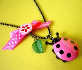 Petit Cutie Ladybug - ♥ Watch Locket With Necklace ♥