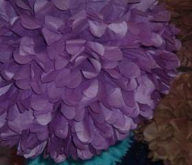 7 Tissue paper pom poms. Party decoration.