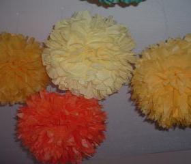 3 Tissue paper pom. Party decorations