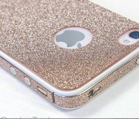  Sand colour Shiny Rhinestone Full Body Cover Skin Sticker Shield For iPhone 4S