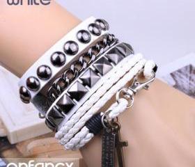 punk Rivet leather bracelet