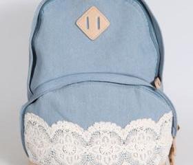 New Denim Authentic Lace Backpack