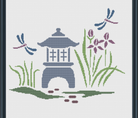 Japanese Garden Cross Stitch Pattern 