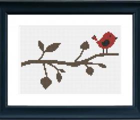 Red Bird Cross Stitch Pattern 