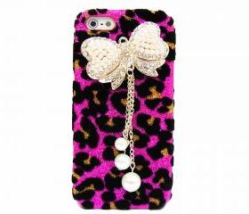iphone case, iphone 5 case, iphone 5G case, iPhone 5 Case Cover, bling Bow iPhone 5 case, Leopard Pink iPhone 5 Case, Crystal iphone 5G cover 