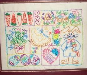 Primitive Easter Stitchery Sampler