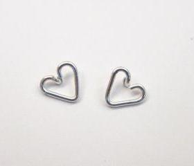 Tiny Sterling Silver Heart Earrings, Sterling Silver Heart Stud Earrings, Sterling Silver Stud Earrings, Gold Heart Earrings