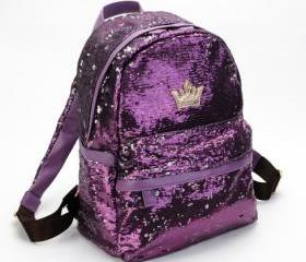 Fashion Shiny Purple Sparking Unique Backpack Bag
