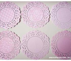 Parisian Lace Doily Sweet blush for Scrap booking or card making / pack 