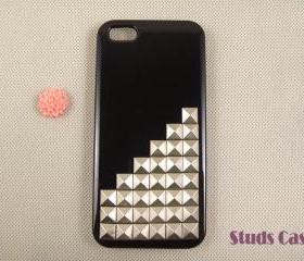 iPhone 5 case, studded iPhone 5 case, silver pyramid studs iPhone 5 case, custom iPhone 5 case, unique iPhone 5 case cover